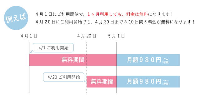 初月無料キャンペーン適用例